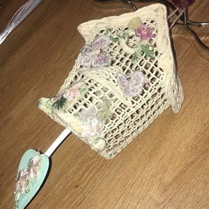 Handmade Vintage Macrame Cottage Birdhouse